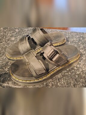 Dr. Martens Myles Brando Black Leather Sandals